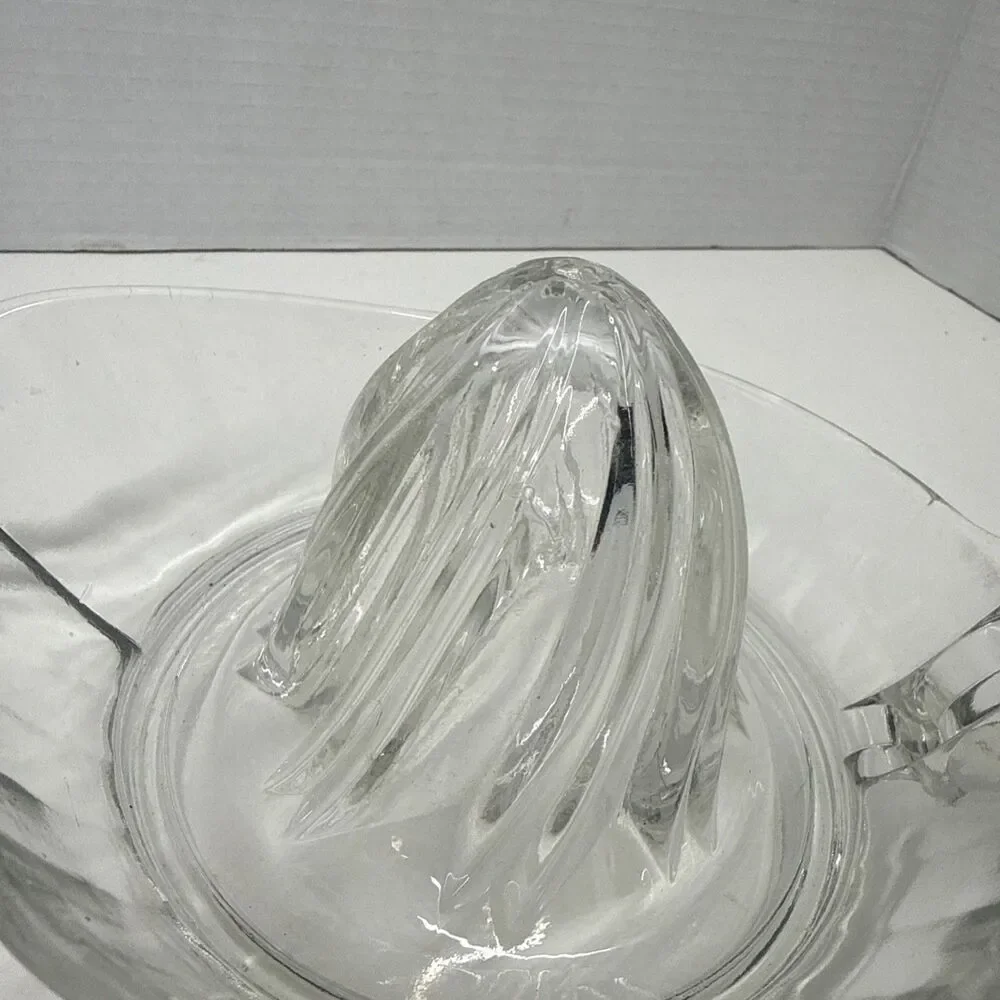 Vintage Glass Citrus Orange Juicer Reamer Clear Kitchen Tool Juice